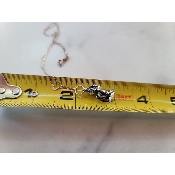 Italian 925 Sterling Silver Praying Angel Pendant Necklace Vintage - Picture 8 of 10